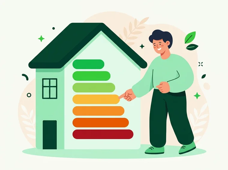 A house energy meter showing a D rating
