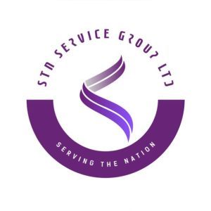 Jubayer Ahmed Logo White and purple logo displaying STN service Group LTD